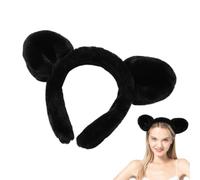 Diadema con orejas de animales, Diadema con orejas de oso,Linda diadema de felpa peluda de belleza | Diadema para el cabello para lavado de cara, maquillaje para el cuidado de la piel,