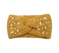 Diadema Con Orejeras Diademas cruzadas tejidas con perlas for mujer, accesorios for el cabello hechos a mano, gorros for otoño e invierno, calentadores de orejas, bandas elásticas for(Yellow)