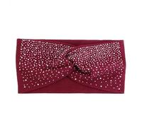 Diadema Con Orejeras Diademas for el pelo con diamantes de imitación, diademas algodón for Yoga, diadema cruzada frontal, tocado for mujer, turbante(Dark red)