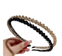 Diadema con pedrería 2 diademas vintage de cristal for mujer y niña, accesorios for el cabello for bodas fiestas para Fiestas Bodas Viajes Diarios(Champagne black)