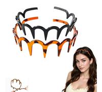 Diadema con peine de dientes en forma de U, bandas de cabeza de alto cráneo para cabello de mujer, diademas en zigzag para mujeres, aros ondulados para mujeres y niñas, accesorios para el cabello