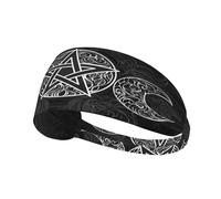 Diadema con pentáculo Wicca de la diosa de la triple luna, diadema elástica unisex, diadema que absorbe la humedad para deportes, correr y yoga.