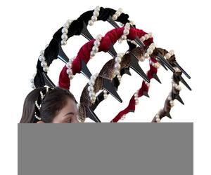 Diadema Con Perlas | 3 Piezas Diadema de Corona Alta - Antideslizante Con Dientes Para Playas Citas Escuela Trabajo Cena Bodas Banquetes Eventos