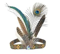 Diadema con plumas étnicas para carnaval, celebración, para eventos culturales y fiestas temáticas de FatTuesday, accesorios de disfraces
