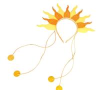 Diadema con purpurina para el sol, diosas, halos, accesorios para el cabello, diadema de llama, diadema de llama para Halloween, diadema para el pelo