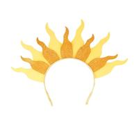 Diadema con purpurina para el sol, diosas, halos, accesorios para el cabello, diadema de llama, diadema de llama para Halloween, diadema para el pelo