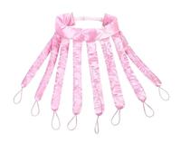 Diadema con varilla for rizar sin calor, rizadores de pelo con cinta de seda sin calor for ondas sin esfuerzo(Pink)