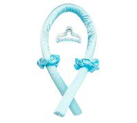 Diadema con varilla rizadora sin calor con cinta de seda para ondas nocturnas, incluye pinza para el cabello y herramienta de peinado con rodillo para dormir DIY.(Blue)