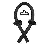 Diadema con varilla rizadora sin calor con cinta de seda para ondas nocturnas, incluye pinza para el cabello y herramienta de peinado con rodillo para dormir DIY.(Black)