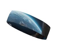 Diadema con Vistas del Espacio Exterior Desde la Nave Espacial para Mujeres y Hombres, Banda elástica Antideslizante para la Cabeza, Ideal para Correr, Senderismo, Atletismo, Yoga, Correr, Gimnasio.