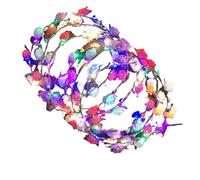 Diadema Corona De Flores Con Luces LED Guirnaldas Brillantes Y Coronas