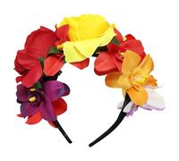 Diadema corona de flores mexicana para Halloween, fiestas de disfraces o cosplay, accesorio para el pelo
