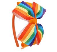 Diadema cubierta para niñas, doble capa, arco iris, cinta de grosgrain, aro para el cabello