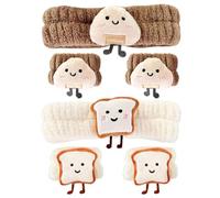 Diadema De 2 Piezas Y Pulsera De 4 Piezas, Linda Diadema De Dibujos Animados, Pulsera Que Absorbe El Agua, Adecuada Para Lavado De Cara, Cuidado De La Piel Y Maquillaje.