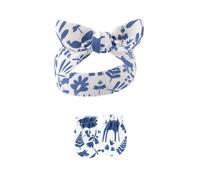 Diadema de algodón suave y elástica para niñas recién nacidas, tocado elegante con manoplas antiarañazos