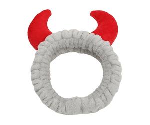 Diadema de animales divertidos, de dibujos animados, 16 x 20 x 6 cm, lindos cuernos, para lavar la cara y maquillaje, banda elástica de ala ancha para mujeres, niñas y spa