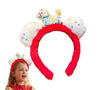 Diadema de Año Nuevo - Cinta de felpa ABS de 3,94 pulgadas | Accesorio decorativo para fiestas Año del Caballo, ideal para festivales, cosplay, estudiantes, reuniones familiares, compras, viajes