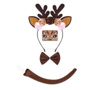 Diadema De Astas De : Lindo Accesorio Para El Cabello Con Cuernos De Animales, Diadema De Reno Navideño Con Cola Para Niños Pequeños, Niñas Y Mujeres, Adorable De Cosplay Para Fiestas Na