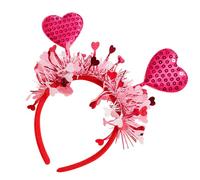 Diadema de beso | Accesorios para el cabello con lentejuelas para el día de San Valentín | Diadema de San Valentín, accesorios para fotos de aro para el pelo, accesorios de corazón para festivales