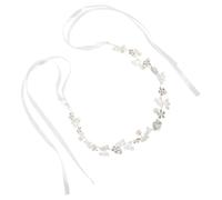 Diadema de Boda Elegante, Tocado Plata Perlas y Flores | Aleación de Zinc, Nylon y Rhinestone, Estilo Floral-hoja, para Recogidos, Velo Nupcial, Dama de Honor
