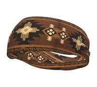 Diadema de Boho para mujeres, bandas de cabello estampadas vintage elásticas, diademas occidentales anchos para spa Workout Yoga Running