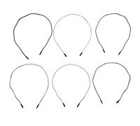 Diadema de brillo 6pcs aro de pelo de onda fina diadema lisa decorativa brillante para mujer