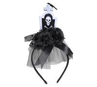 Diadema de bruja para cosplay con tumba y cuervo, decoración de hilo para mujer, diadema de maquillaje para carnaval, fiesta, tomar fotos, diadema de Halloween, accesorios para el cabello, accesorios