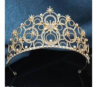 Diadema de burbujas para mujer, corona de princesa, para novia, boda, graduación, fiesta de cumpleaños, joyería para el cabello, colores dorados