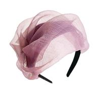 Diadema de calavera alta con volantes, medio sombrero, aro fino para mujer, fiesta de té, cubierta de pelo blanco, adorno formal para el cabello