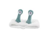 Diadema de caracol de ojo grande para lavarse la cara, bonita banda elástica para el pelo de caracol para maquillaje, diadema de pelo de forro polar coral suave para mujeres y niñas (blanco)