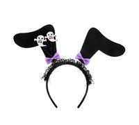 Diadema de conejo con purpurina para Halloween, bowknot con purpurina, vestido de Halloween, diademas de encaje