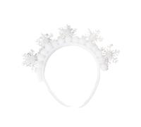 Diadema de copo de nieve con diamantes de imitación blancos brillantes, accesorio para el pelo para mujeres y niñas, para Navidad e invierno