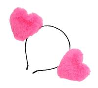 Diadema de corazón de San Valentín para mujeres y niñas, antideslizante, diadema de felpa para maquillaje, dulce corazón, música, festival, aro para el pelo