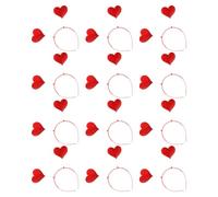 Diadema de Corazón Roja Purpurina 12 Piezas para San Valentín | Resina Plástica, Estilo Romántico y Tierno, para Bodas y Cumpleaños, Mezcla Fácil Peinados