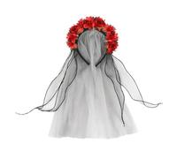 Diadema de corona de flores muertas de Día de | Corona de flores artificiales con accesorios para fiestas góticas para Halloween, cosplay, fiestas, festivales