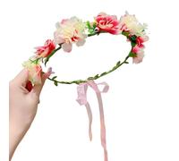 Diadema de corona de flores para niños pequeños, tela ligera, postizo floral, coronas de pelo para damas de honor y festividades, diadema de flores para el pelo de niños