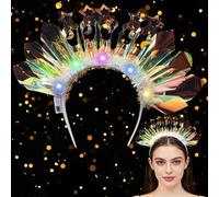 Diadema de Corona Luminosa, Diadema LED Diosa de La Libertad, Disfraz de Carnaval Para Mujer con Patrón de Estrella y Luna Para Rave Halloween Celebración de año Nuevo Celebraciones de Bodas