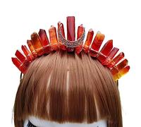 Diadema de cristal con corona para el pelo, diseño de luna, vintage, para boda, elegante, de cuarzo, para dama y niña, e, Talla única