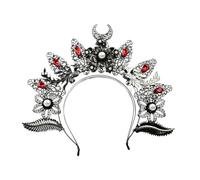 Diadema de cristal hecha a mano con corona de halos para boda, novia, accesorios para el cabello, accesorios para el cabello, cosplay, diademas cruzadas para mujer, talla única, como se describe