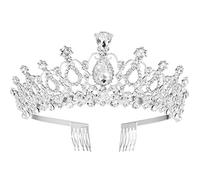 Diadema de cristal para novia, con peine, para bodas, fiestas de cumpleaños