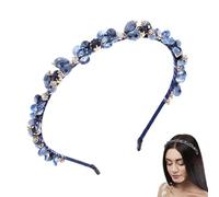 Diadema de cristal vintage azul brillante con diamantes de imitación, diadema para fiestas, bailes de graduación, accesorios para el cabello para mujeres, niñas, mujeres, mujeres, retro, brillantes,