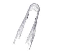 Diadema de cristal vintage con diamantes de imitación para el cabello con detalles de flecos, para bodas y celebraciones, cadena de pelo de metal resistente y perlas