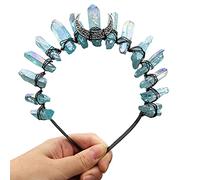 Diadema de cuarzo, tocado de princesa, adornos para el pelo de novia, adornos para el pelo con piedras, alambre de aleación, decoración diaria para el cabello, tiaras barrocas y coronas para mujer