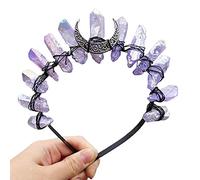 Diadema de cuarzo, tocado de princesa, adornos para el pelo de novia, adornos para el pelo con piedras, alambre de aleación, decoración diaria para el cabello, tiaras barrocas y coronas para mujer