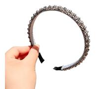 Diadema de cuentas de cristal brillante para mujer, diadema estética estilo francés barroco para peinado formal de evento