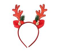 Diadema de cuerno de ciervo de reno con cascabeles de cascabel, diseño elegante para disfraz de Navidad, eventos de disfraces de Navidad, diadema de Navidad suave y aterciopelada