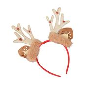 Diadema de cuerno de ciervo de reno con cascabeles de cascabel, diseño elegante para disfraz de Navidad, eventos de disfraces de Navidad, diadema de Navidad suave y aterciopelada