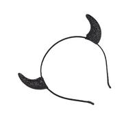 Diadema de cuerno de diablo con purpurina en polvo para fiestas, colecciones, cosplay, serie oscura, accesorios para disfraz, accesorio para Halloween