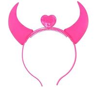 Diadema de cuerno para mujer - fiesta - cosplay - Diablo - Color fucsia - Idea regalo para Navidad y cumpleaños - Hombre - Que se iluminan niños - Disfraz - Diavola - Halloween - Carnaval