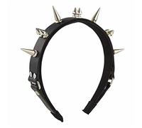 Diadema de cuero con remache punk, diadema gótica, tiaras steampunk, diadema de rock para hombres, tiaras góticas